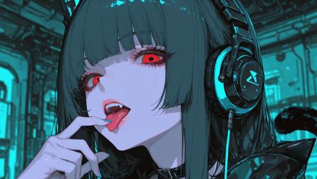 Neon Gothic Cyberpunk Muse wallpaper