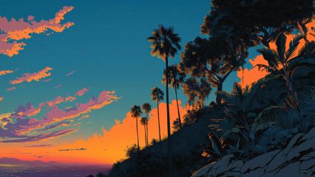 Neon Tropic Twilight wallpaper