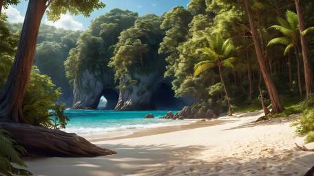 Hidden Tropical Cove Paradise wallpaper