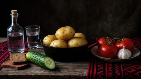 Rustic Harvest Still Life wallpaper