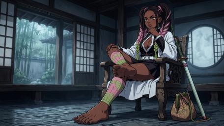 Mystic Warrior in Serene Hall wallpaper