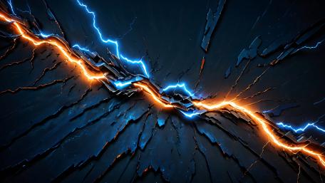 Electric Rift Over Dark Shards wallpaper