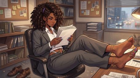 Confident Office Anime Businesswoman wallpaper