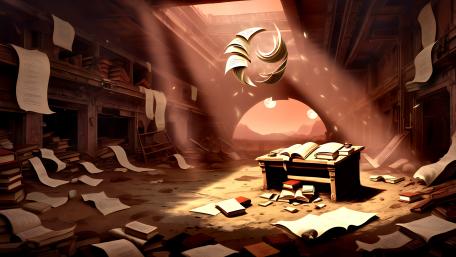 Ancient Library of Floating Knowledge wallpaper