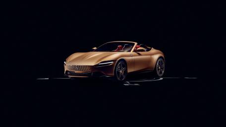 Ferrari Roma Spider Elegance in Gold wallpaper