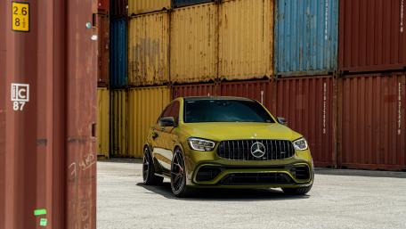 Mercedes AMG GLC 63 in Industrial Yard wallpaper