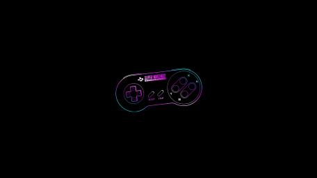 Neon Retro Controller on Black wallpaper