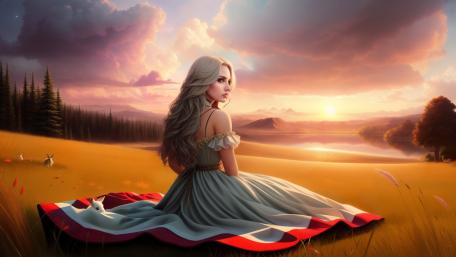 Sunlit Dreamscape Maiden wallpaper