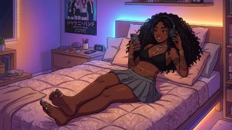 Cozy Neon Lo Fi Anime Night wallpaper