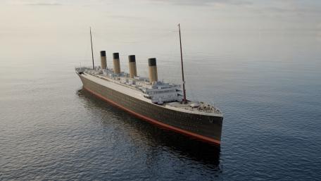 Majestic Ocean Liner at Calm Sea wallpaper
