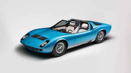 Classic Blue Lamborghini Miura Roadster wallpaper