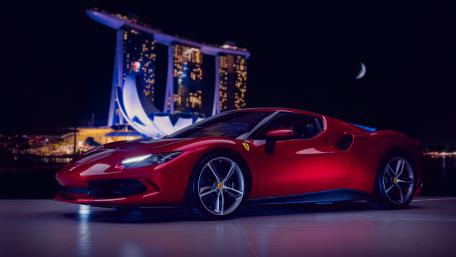 Ferrari 296 GTB Night Skyline wallpaper