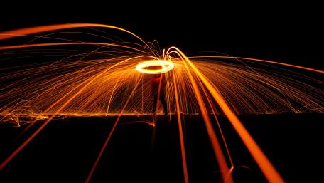 Steel Wool Sparks in Motion wallpaper