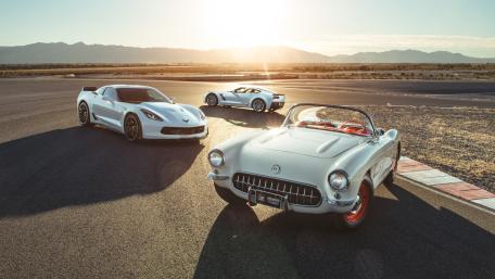 Chevrolet Corvette Old 1953 And New Models wallpaper