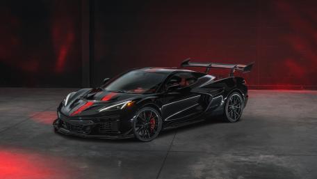 Aggressive Corvette ZR1X in Dark Studio wallpaper