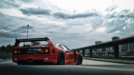 Ferrari F40 Under Moody Skies wallpaper