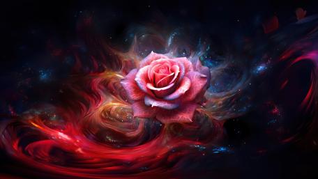 Cosmic Rose Dreamscape wallpaper