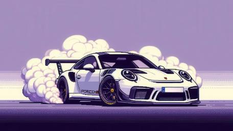 Pixel Porsche Drift Dream wallpaper