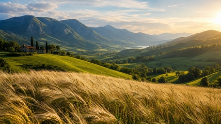 Golden Valley Harvest Sunset wallpaper