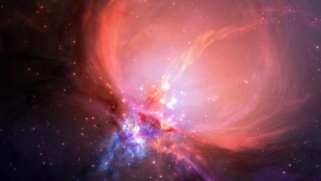 Celestial Bloom in the Cosmic Dark wallpaper