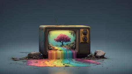 Retro Rainbow Dream TV wallpaper