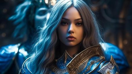 Silver Guardian of the Frost Realm wallpaper