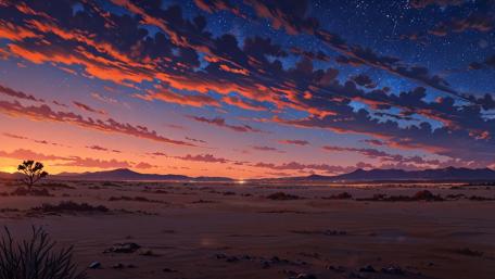 Desert Twilight Dreamscape wallpaper