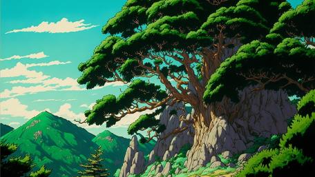 Whispering Green Mountain Oasis wallpaper