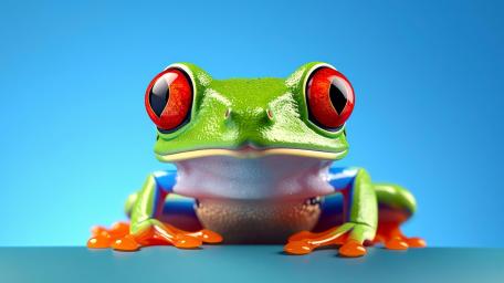 Vibrant Red Eyed Green Frog wallpaper