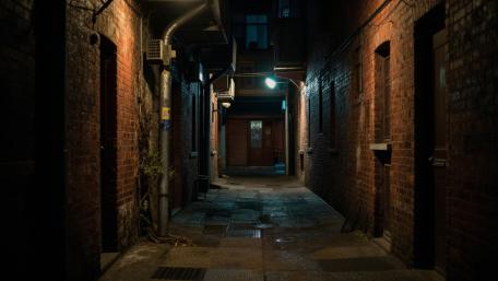 Shadowed Brick Alley at Night wallpaper