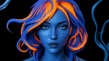 Neon Blue Enchantress wallpaper