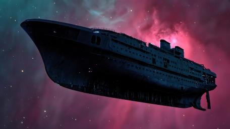 Nebula Voyager Over Pink Space wallpaper
