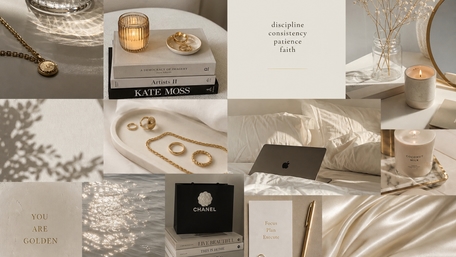 Golden Calm Collage Glow wallpaper