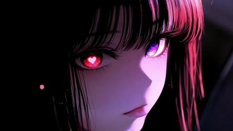 Heterochromic Neon Dream Girl wallpaper
