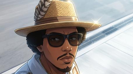 Stylish Afro Anime Selfie in Sunlight wallpaper