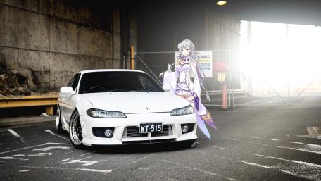 Anime Silvia in Urban Tunnel Glow wallpaper