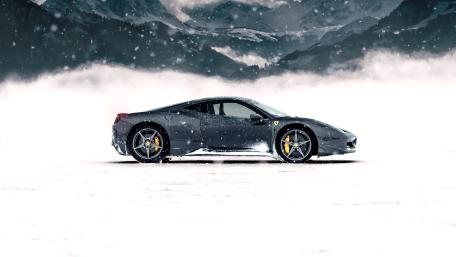 Ferrari 458 Italia in Snowy Alpine Silence wallpaper