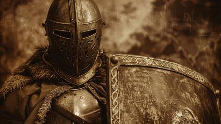 Sepia Medieval Knight Guardian wallpaper