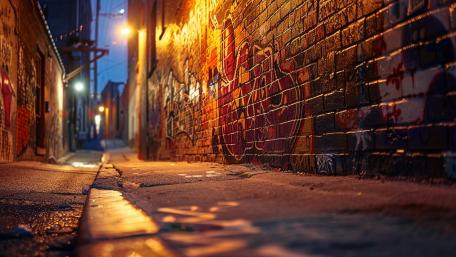 Neon Graffiti Alley Glow wallpaper
