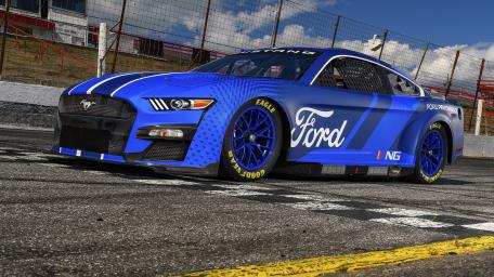 Blue Ford Mustang Racing Thrill wallpaper