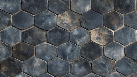 Dark Hexagonal Stone Mosaic wallpaper