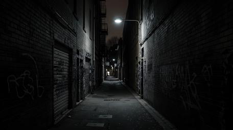 Shadowed Urban Alleyway wallpaper