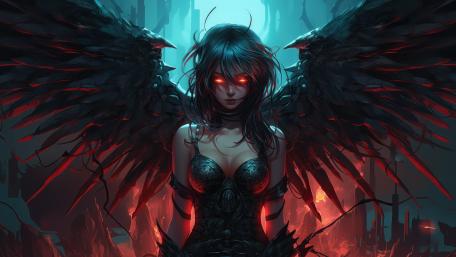 Fallen Angel of the Crimson Abyss wallpaper