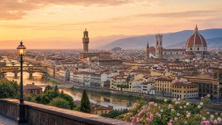 Sunset Over Florence and the Arno wallpaper