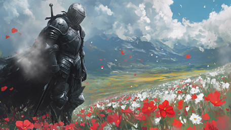 Silent Knight in Blooming Highlands wallpaper