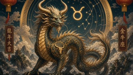 Celestial Golden Dragon of Taurus wallpaper