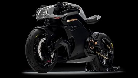 Futuristic Arc Vector Electric Motorcycle wallpaper