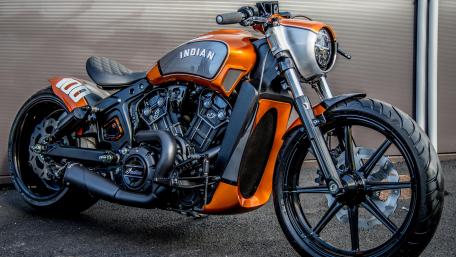 Indian Motorcycle Custom Orange Cruiser wallpaper
