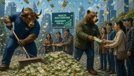 Bull and Bear Money Cleanup wallpaper
