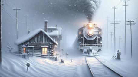 Frozen Railway Through a Winter Dream wallpaper
